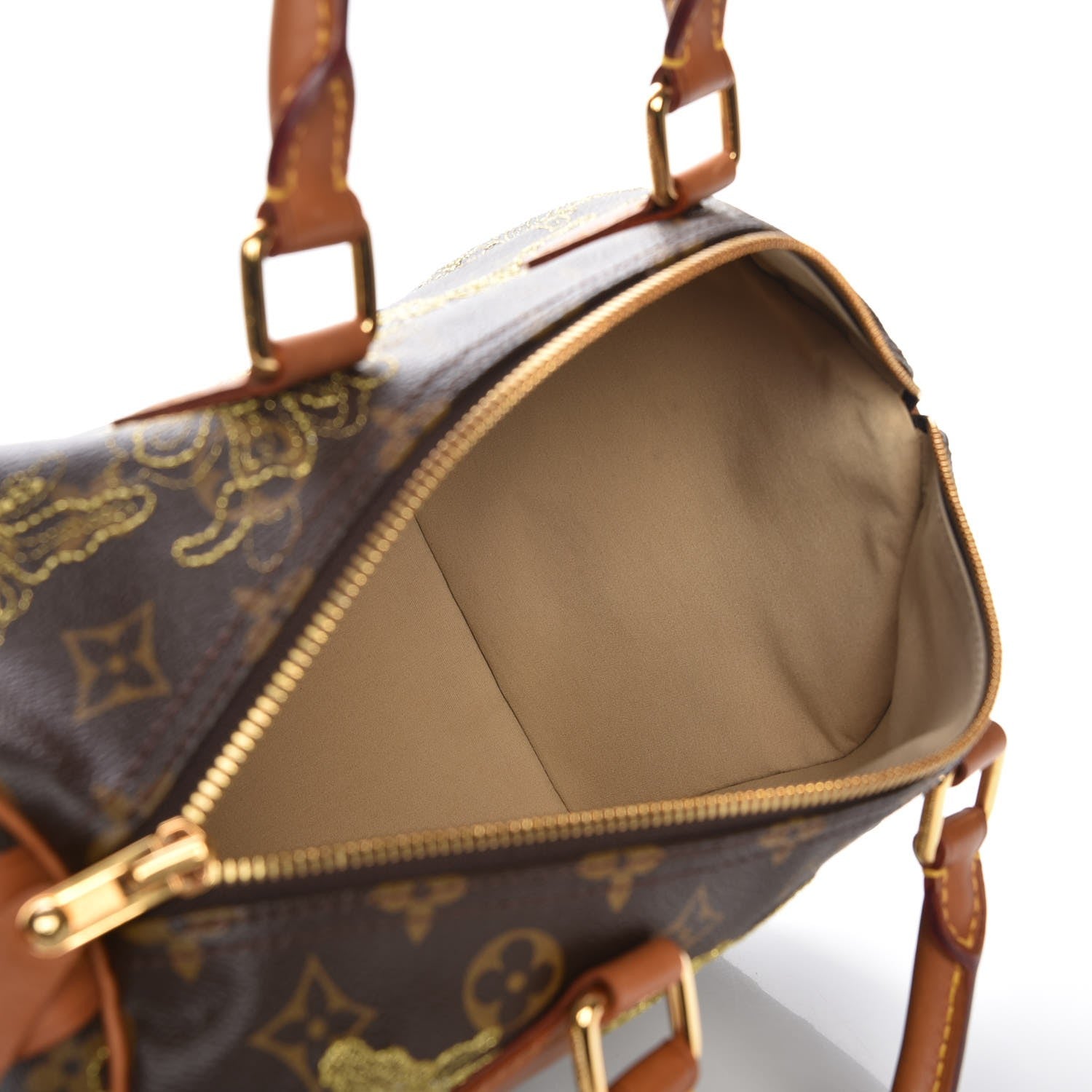 Louis Vuitton Monogram Dentelle Speedy 30 Gold 6 of 7