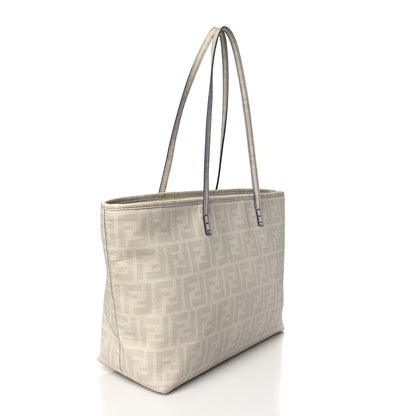 Fendi Zucca Spalmati Small Roll Tote White 3 of 9