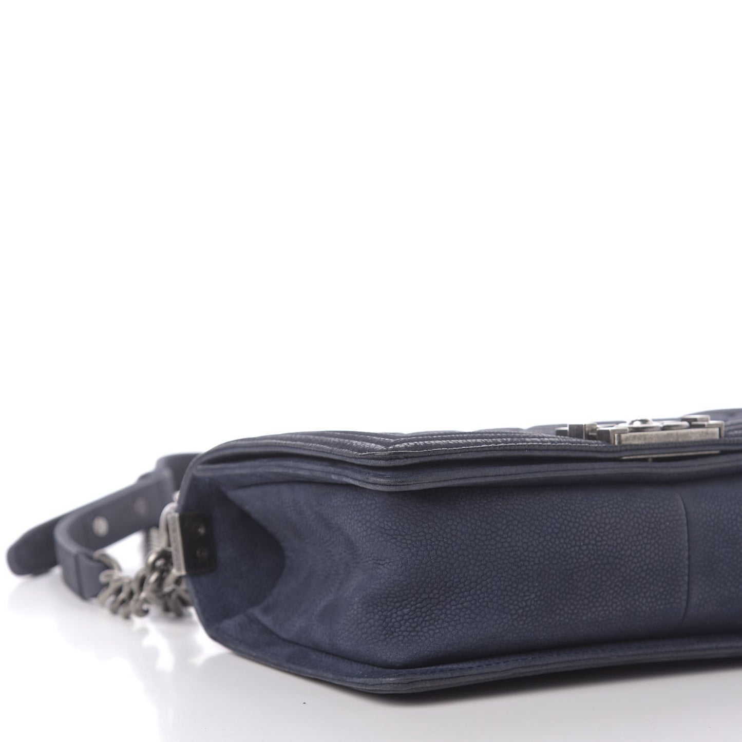 Iridescent Caviar Quilted Medium Boy Flap Dark Blue