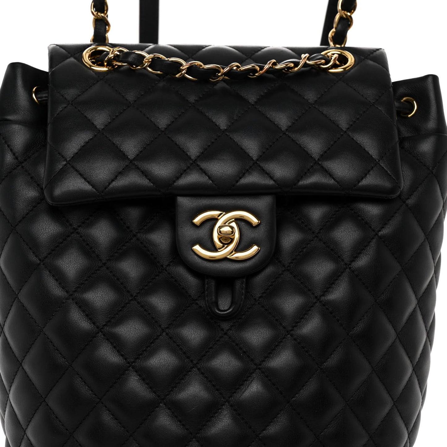 Lambskin Quilted Small Urban Spirit Backpack Black