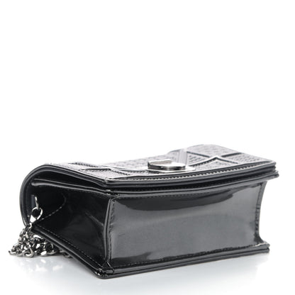 Christian Dior Metallic Patent Micro-Cannage Baby Diorama Flap Bag Onyx Black 3 of 4