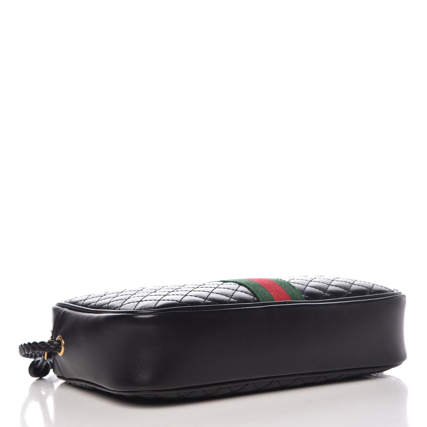 Calfskin Web Trapuntata Small GG Shoulder Bag Black