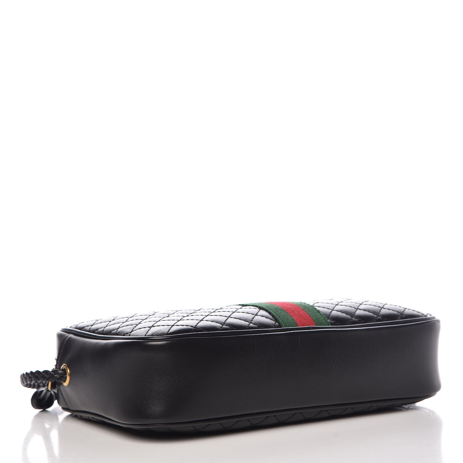 Gucci Calfskin Web Trapuntata Small GG Shoulder Bag Black 4 of 7