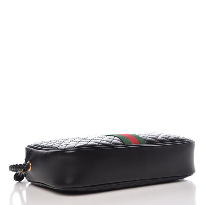 Gucci Calfskin Web Trapuntata Small GG Shoulder Bag Black 4 of 7