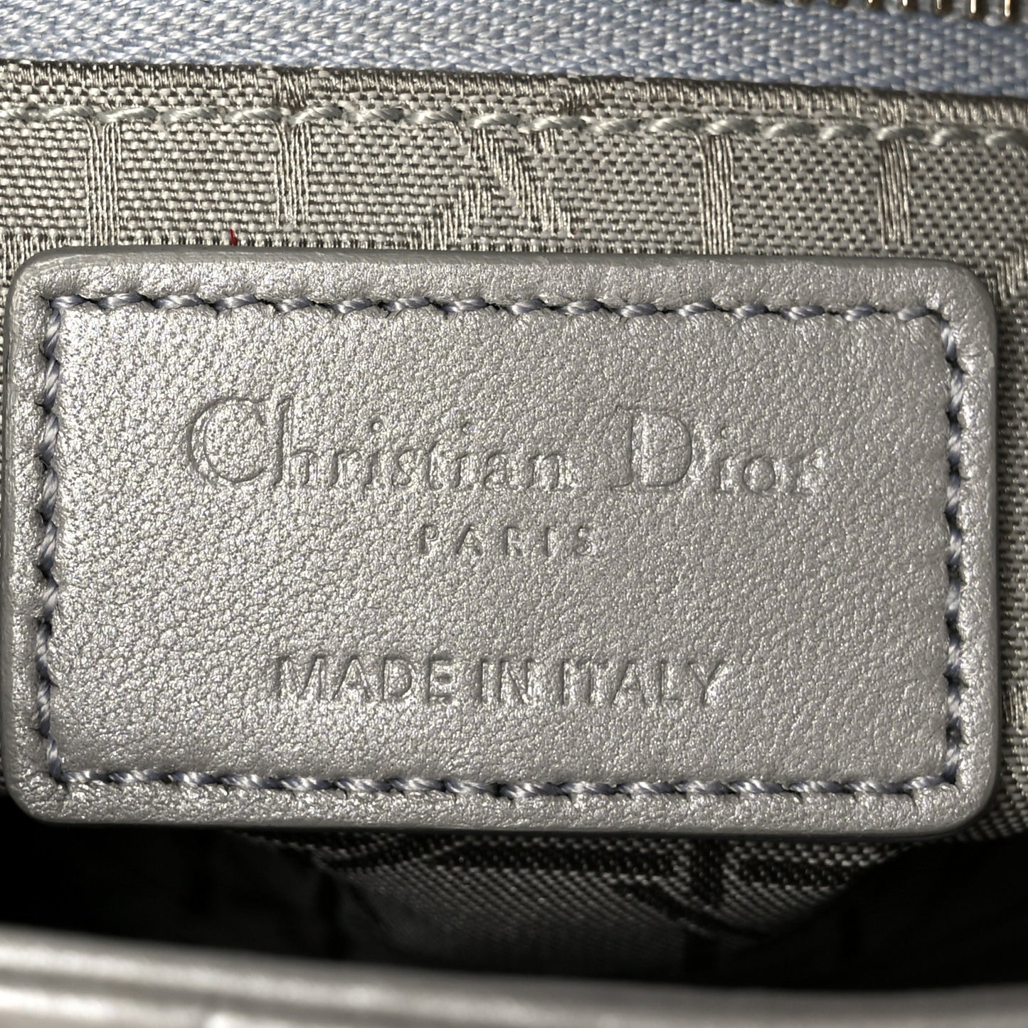 Lambskin Cannage Mini Lady Dior Gray Opaline
