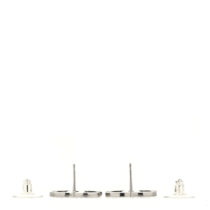 Chanel Baguette Crystal CC Earrings Silver 3 of 4