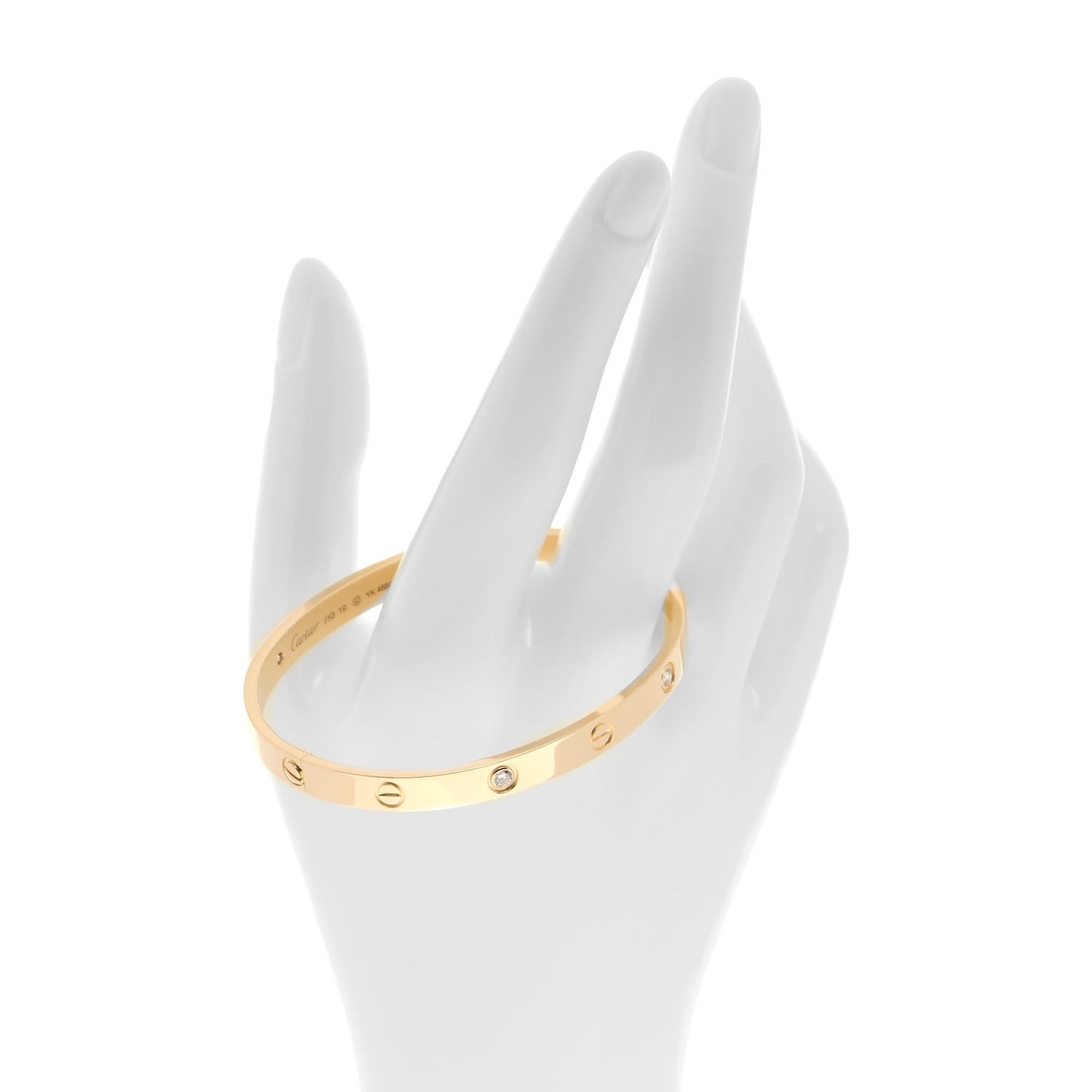 18K Yellow Gold 4 Diamond LOVE Bracelet 19