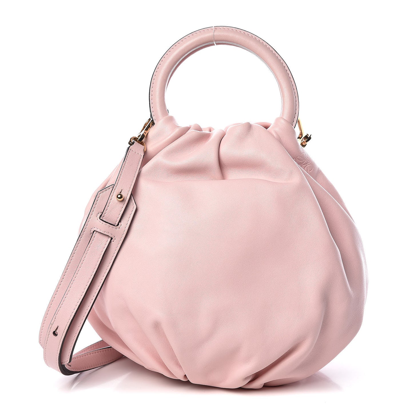 Gathered Lambskin Small Bounce Bag Pink
