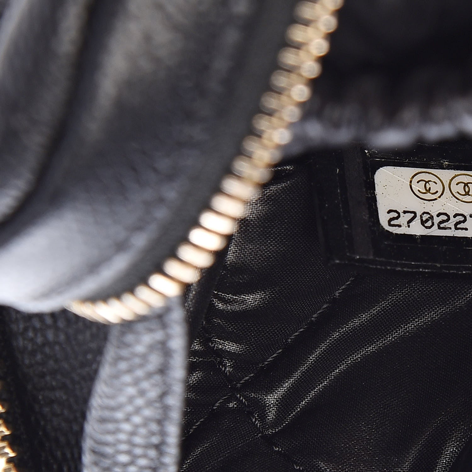 Chanel Caviar Quilted Small Curvy Pouch Cosmetic Case Black 7 of 8