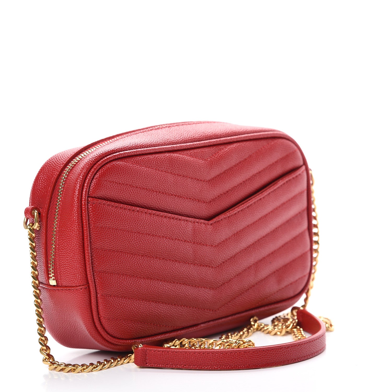 Saint Laurent Grain De Poudre Matelasse Monogram Mini Lou Camera Bag Eros Red 2 of 10