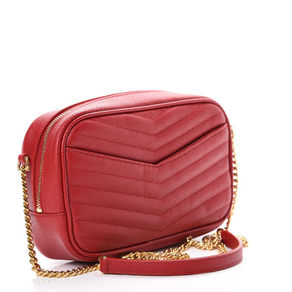 Saint Laurent Grain De Poudre Matelasse Monogram Mini Lou Camera Bag Eros Red 2 of 10