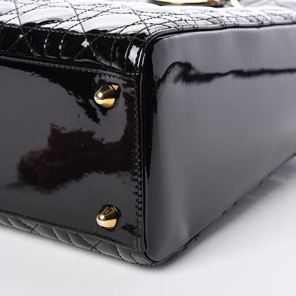 Christian Dior Patent Cannage Large Lady Dior Black 9 of 9