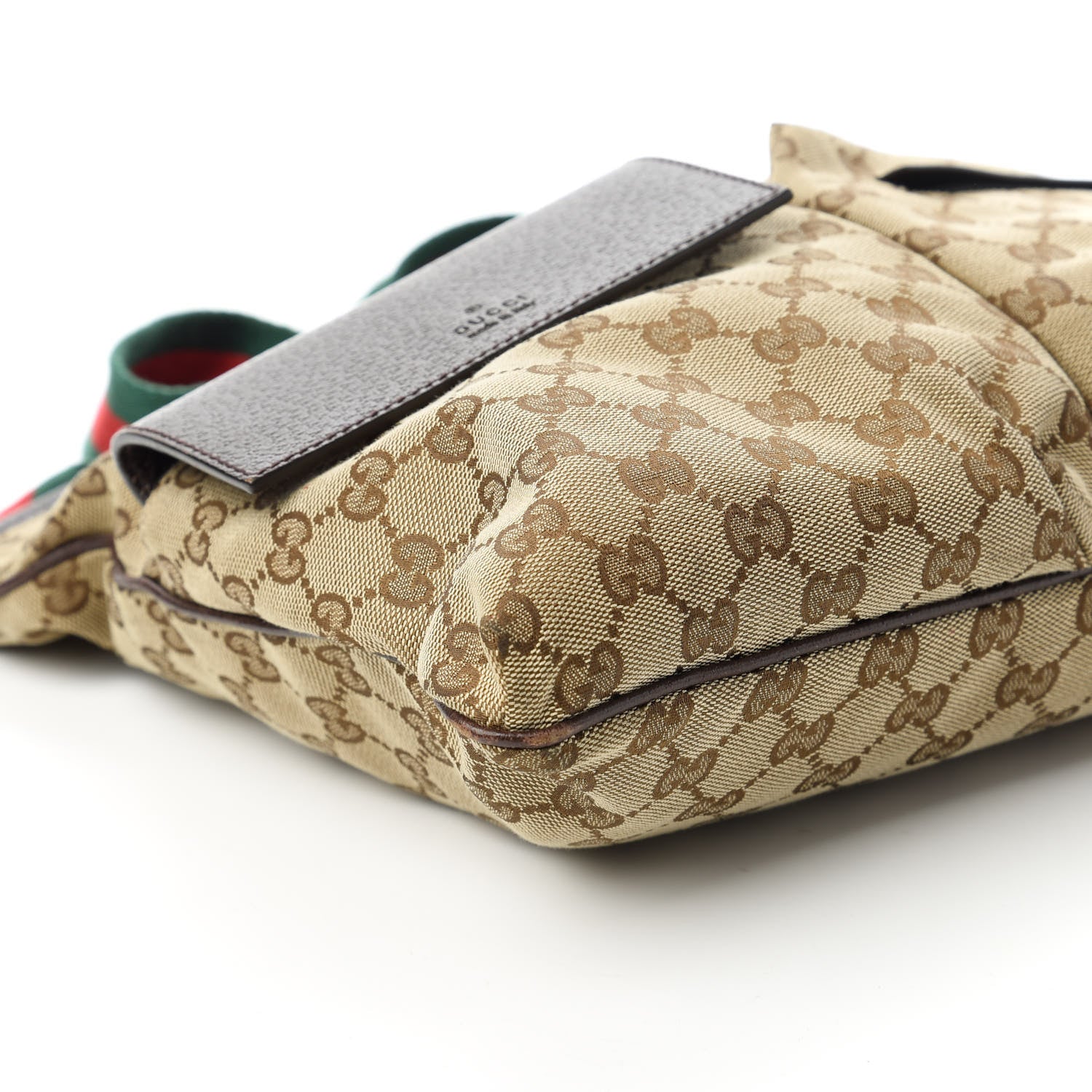 Gucci Monogram Web Medium Double Pocket Messenger Bag Dark Brown 6 of 10