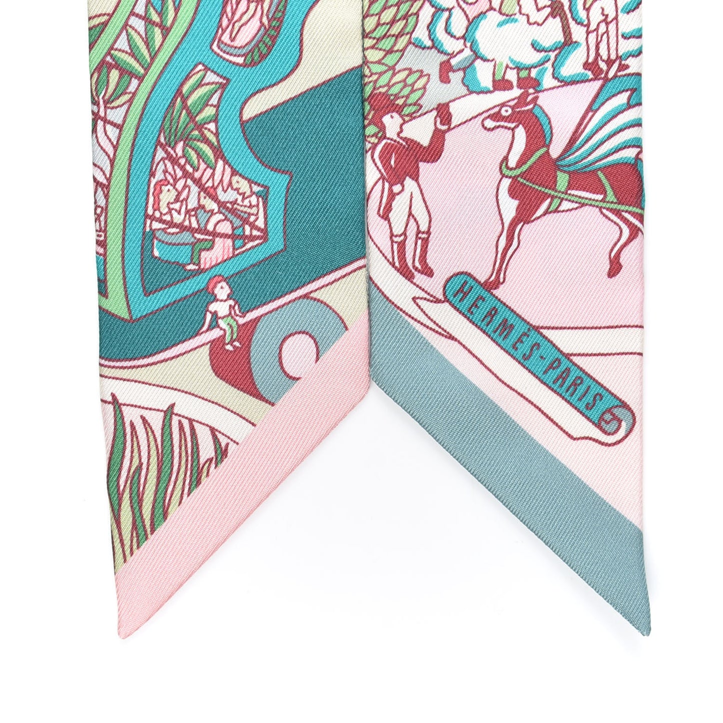 Silk Exposition Universelle Twilly Rose Poudre Vert