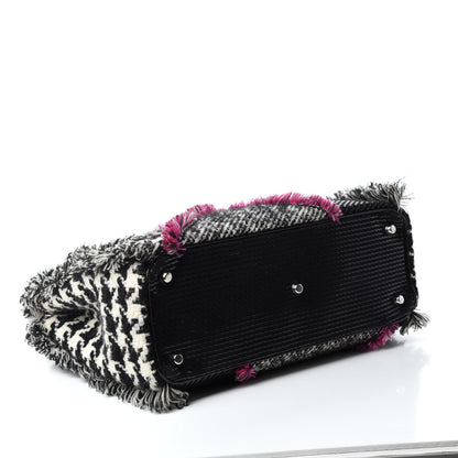 Christian Dior Patent Tweed Fringe Patchwork Lady Dior Black Multicolor 4 of 9