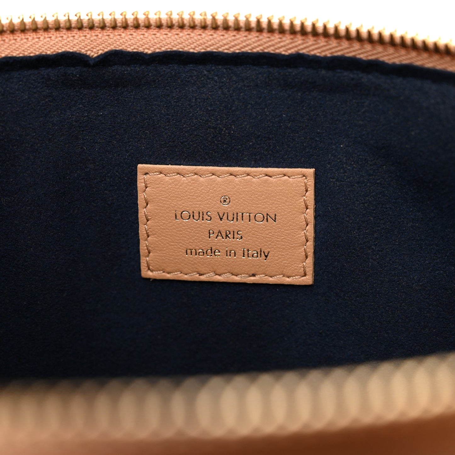 Lambskin Embossed Monogram Coussin PM Camel