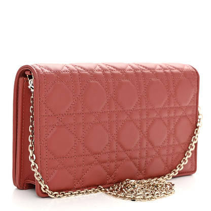 Christian Dior Lambskin Cannage Lady Dior Pouch Rust 4 of 10