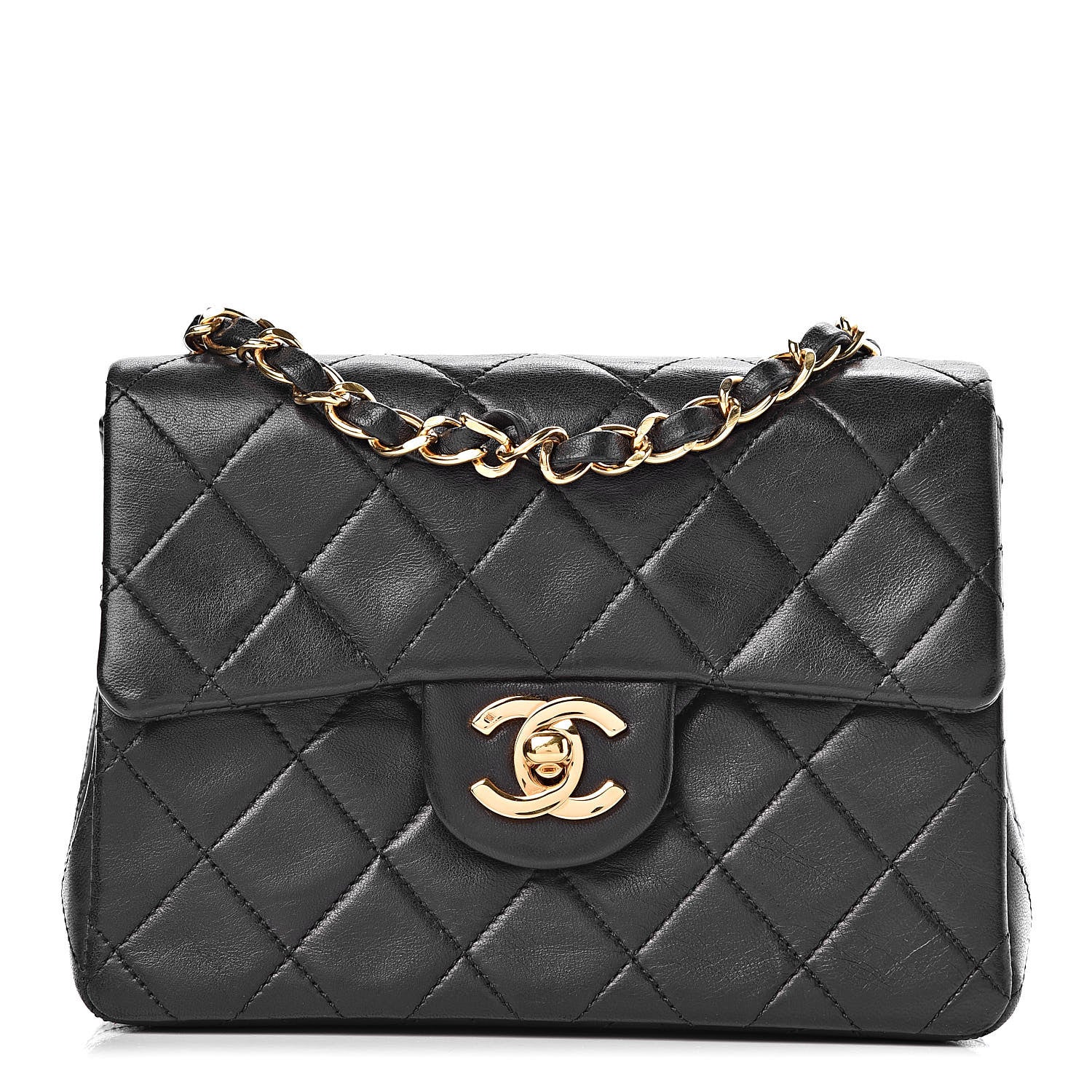Chanel Lambskin Quilted Mini Square Flap Black 1 of 10