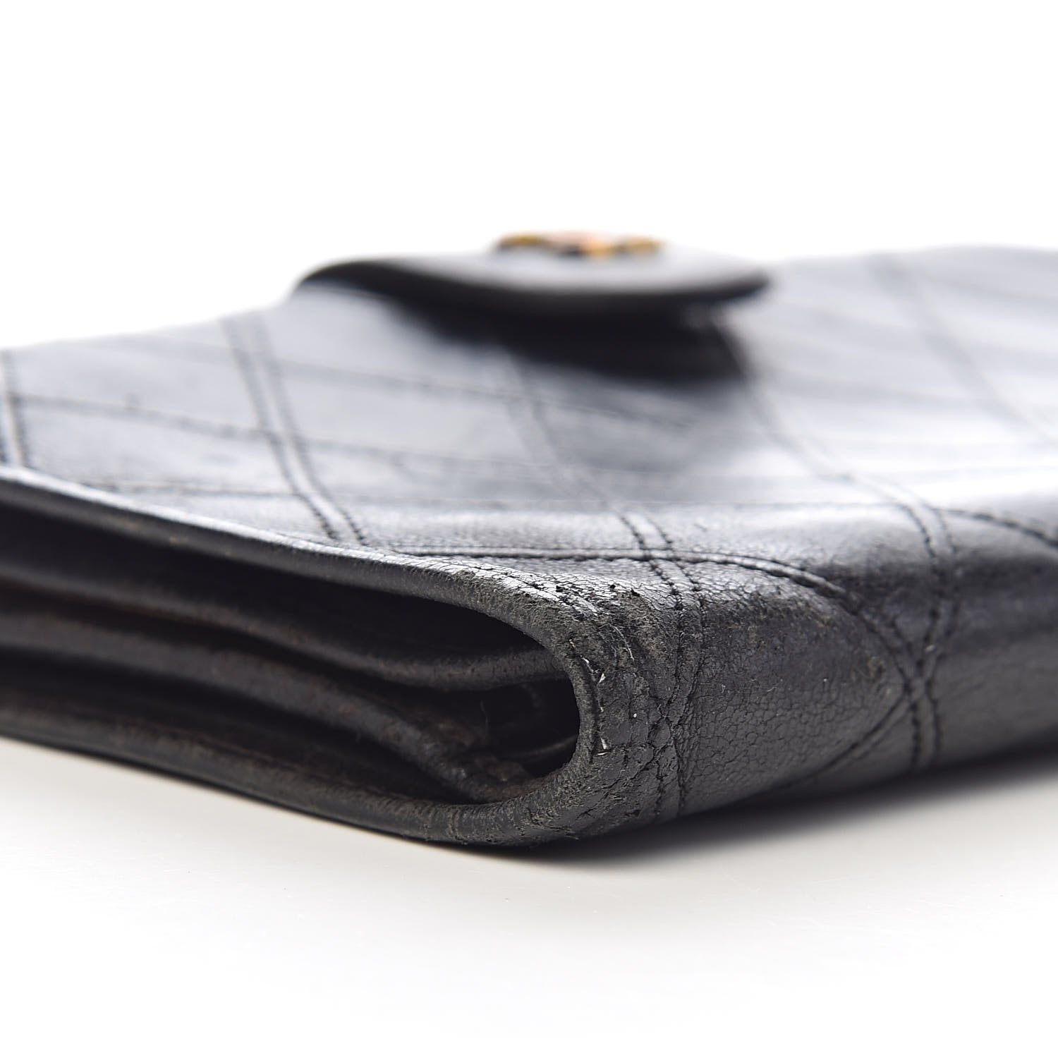 Chanel Lambskin Diamond Stitched French Wallet Black 11 of 19