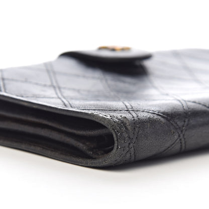 Chanel Lambskin Diamond Stitched French Wallet Black 11 of 19