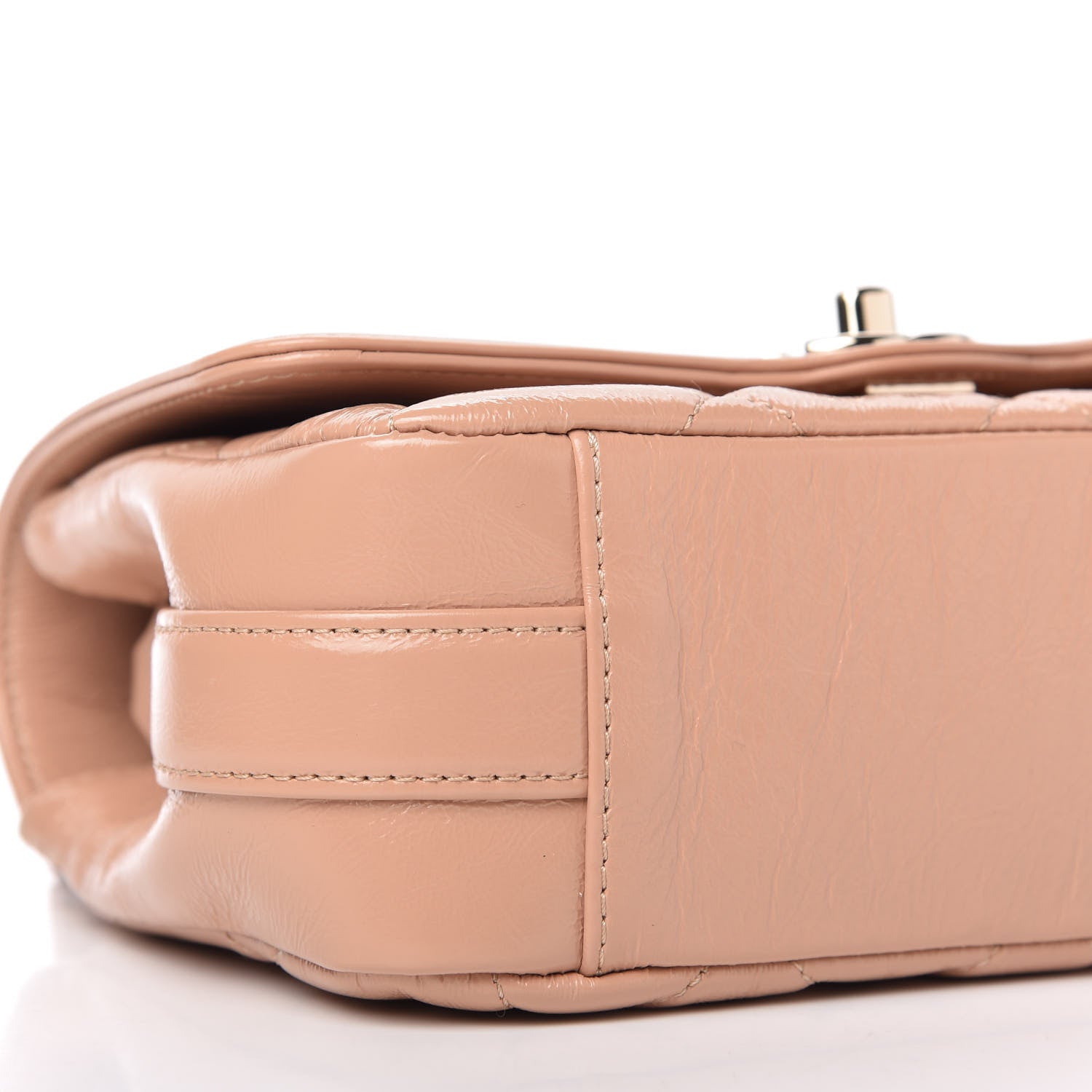 Chanel Shiny Aged Calfskin Quilted Mini Hold The Line Flap Beige 6 of 11
