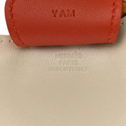 Hermes Milo Lambskin Grigri Rodeo Horse Bag Charm GM Craie Sesame Cornaline 3 of 5