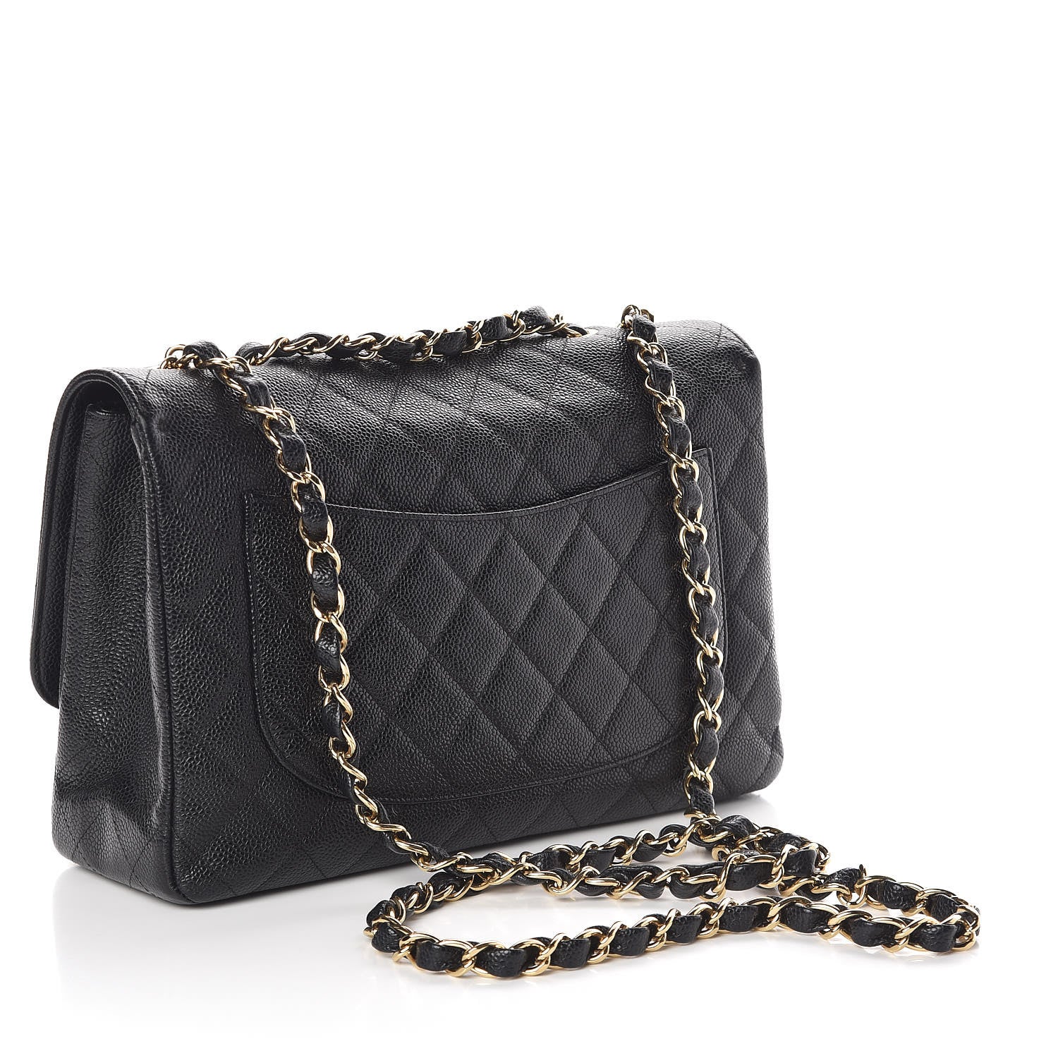 Chanel Caviar Quilted Jumbo Single Flap Black 3 of 12