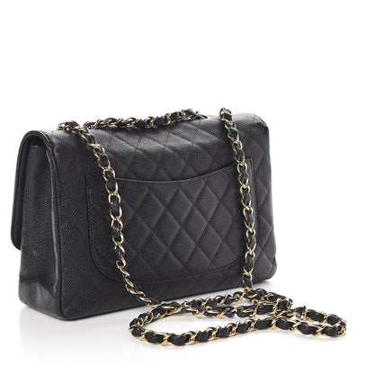 Chanel Caviar Quilted Jumbo Single Flap Black 3 of 12