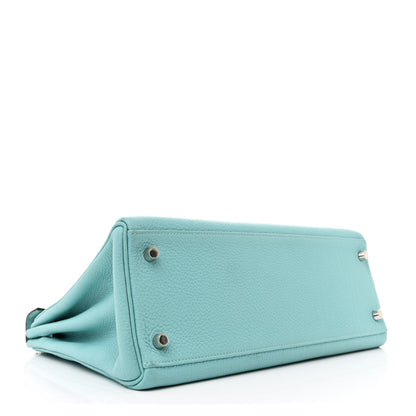 Hermes Togo Kelly Retourne 32 Bleu Atoll 4 of 10