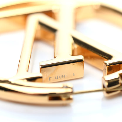 Louis Vuitton Metal Louise Hoop Earrings Gold 4 of 4
