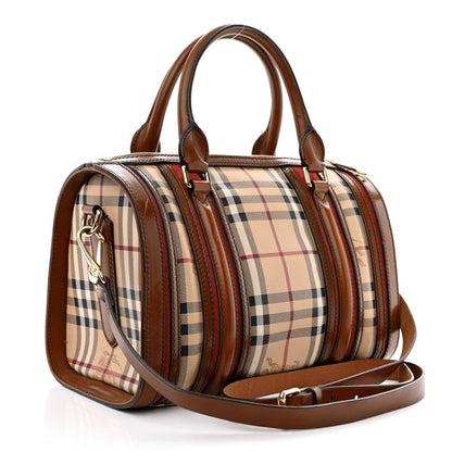 Burberry Haymarket Check Medium Alchester Bowling Bag Brown 3 of 14