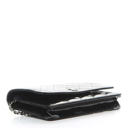 Chanel Patent Quilted Wallet On Chain WOC Black 4 of 12