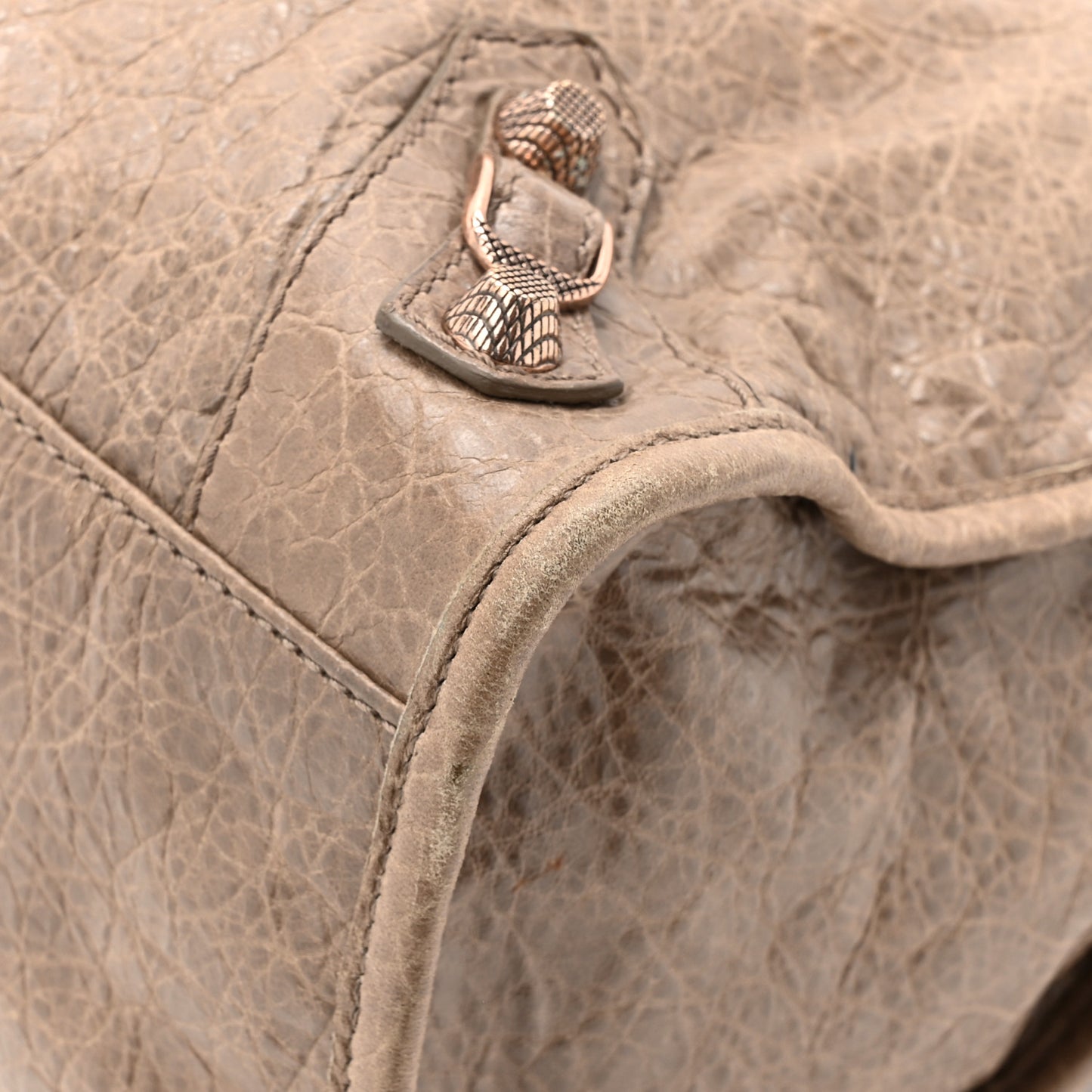 Agneau Giant 12 Rose Gold Hardware City Gris Poivre
