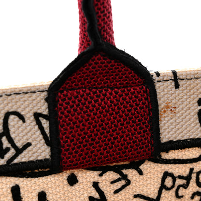 Christian Dior Canvas Embroidered Medium Dioramour Graffiti Book Tote Latte Multicolor 11 of 13