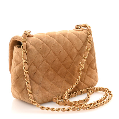 Chanel Suede Quilted Mini Flap Dark Beige 3 of 10