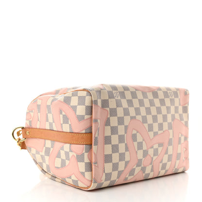 Louis Vuitton Damier Azur Tahitienne Speedy Bandouliere 30 Rose Ballerine 4 of 13