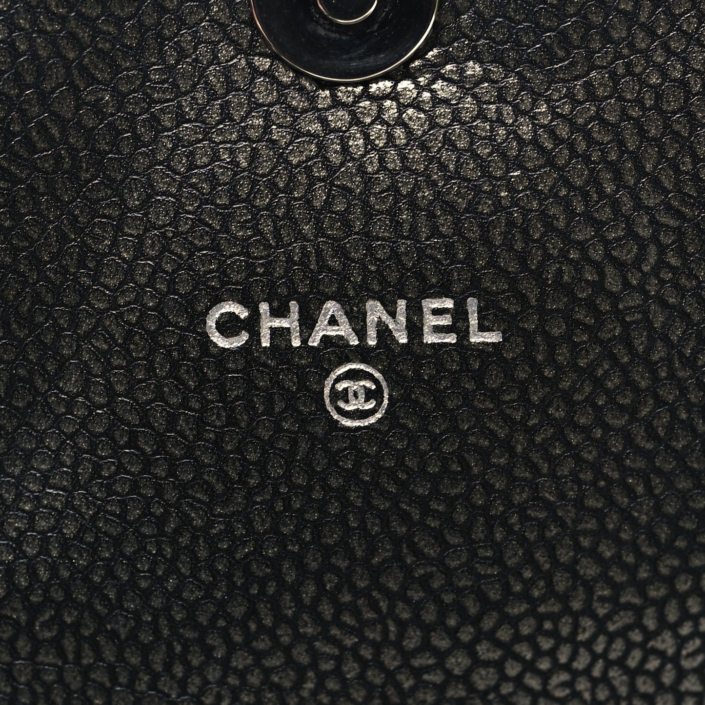Metallic Caviar Half Moon Wallet On Chain WOC Bronze