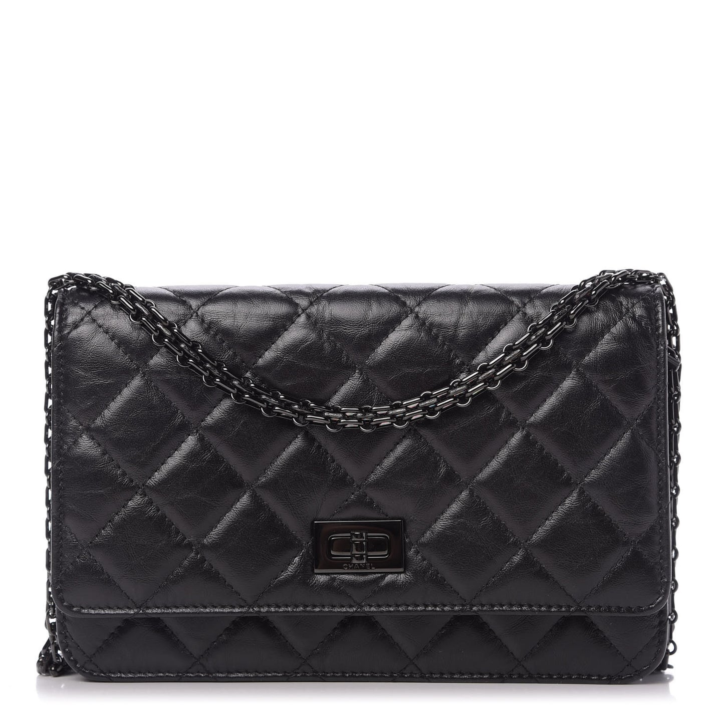 Aged Calfskin Quilted Reissue Wallet On Chain WOC So Black