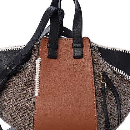 Loewe Calfskin Tweed Medium Hammock Shoulder Bag Tan Black 7 of 12