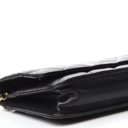 Chanel Lambskin Quilted Wallet On Chain WOC Black 6 of 13