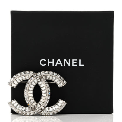 Chanel Baguette Crystal CC Brooch Silver 4 of 4