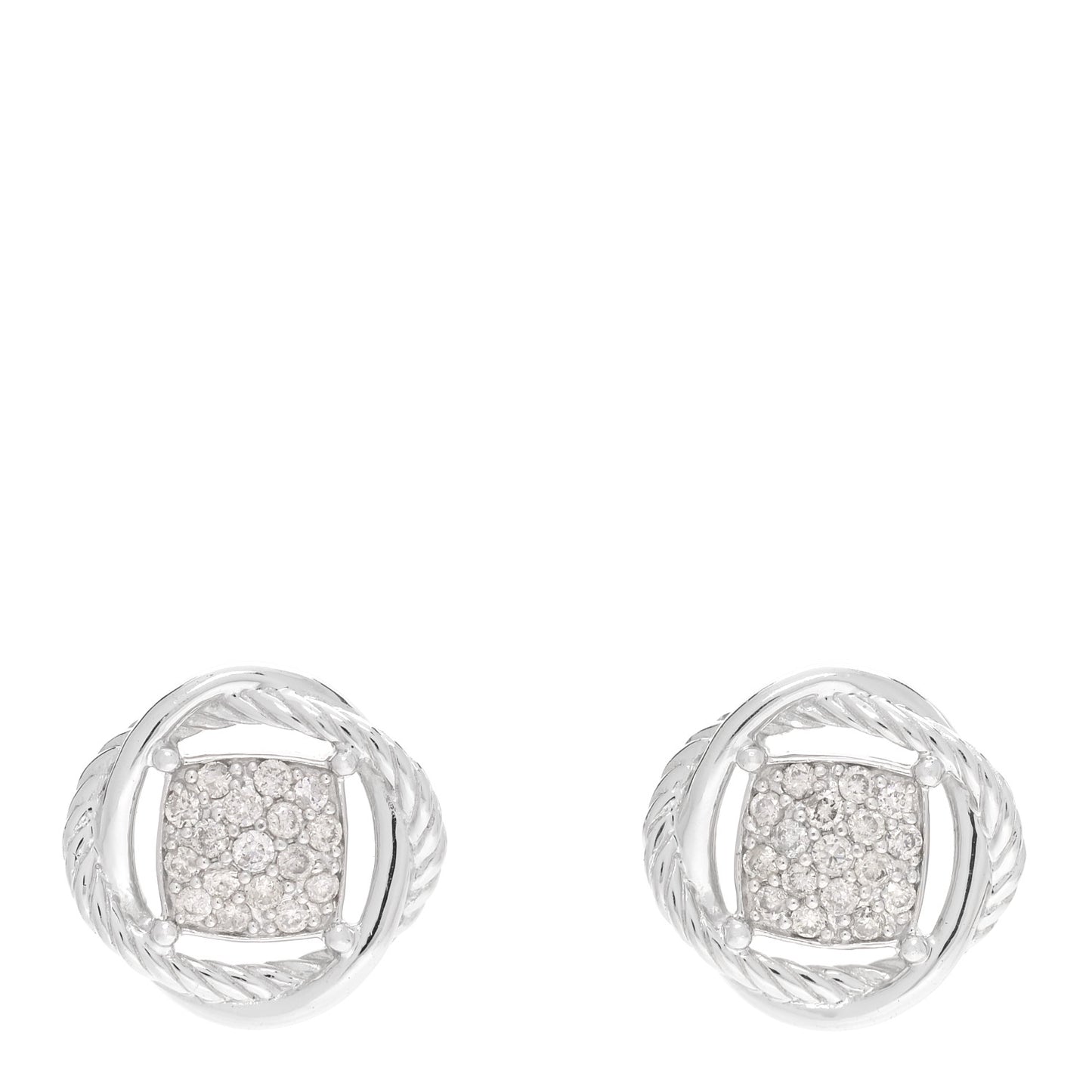 Sterling Silver Diamond 13mm Infinity Earrings