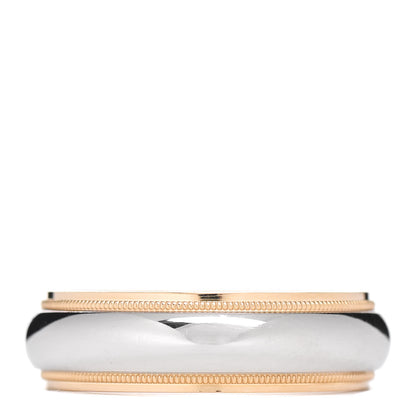 Tiffany Platinum 18K Yellow Gold 6mm Classic Milgrain Wedding Band Ring 58 8.5 1 of 5