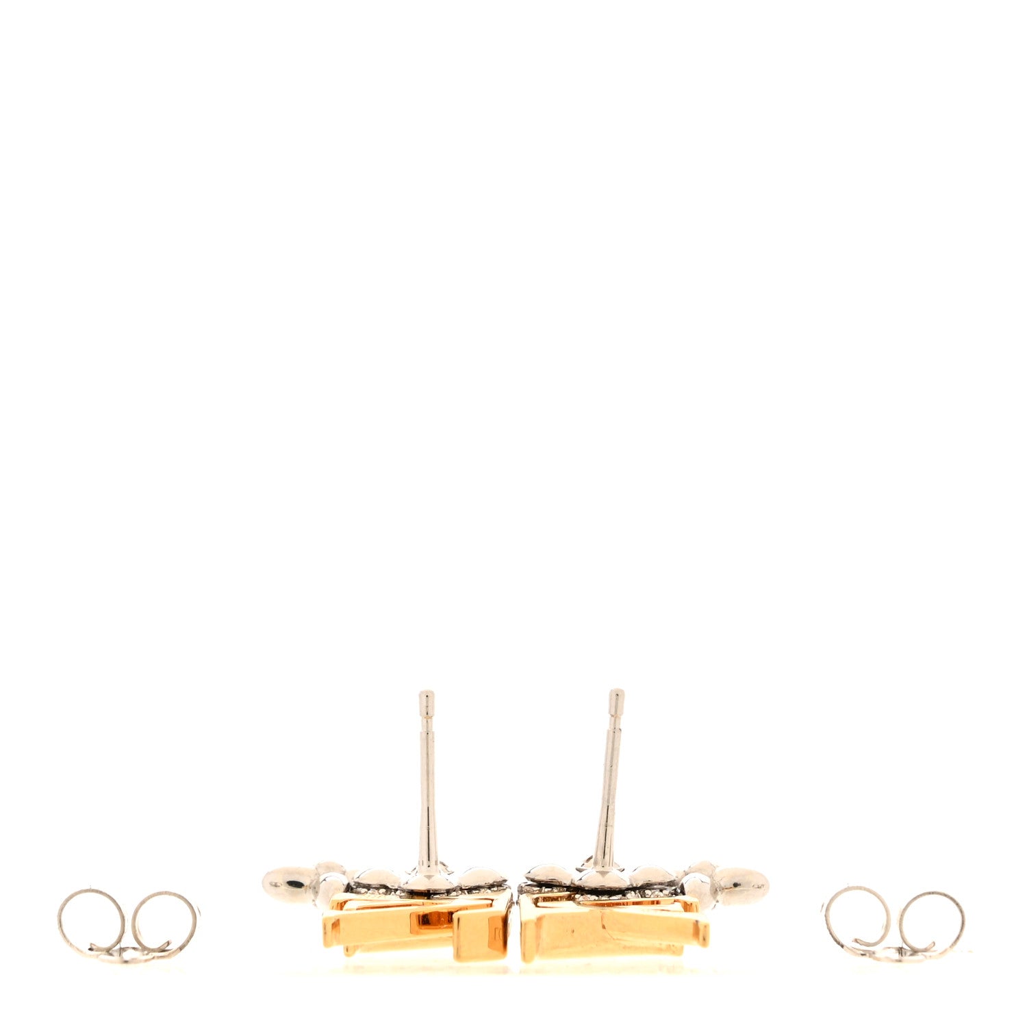 Louis Vuitton Metal Crystal LV Grams Earrings Gold Silver 3 of 5