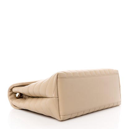Saint Laurent Calfskin Y Quilted Monogram Medium Loulou Chain Satchel Dark Beige 4 of 11