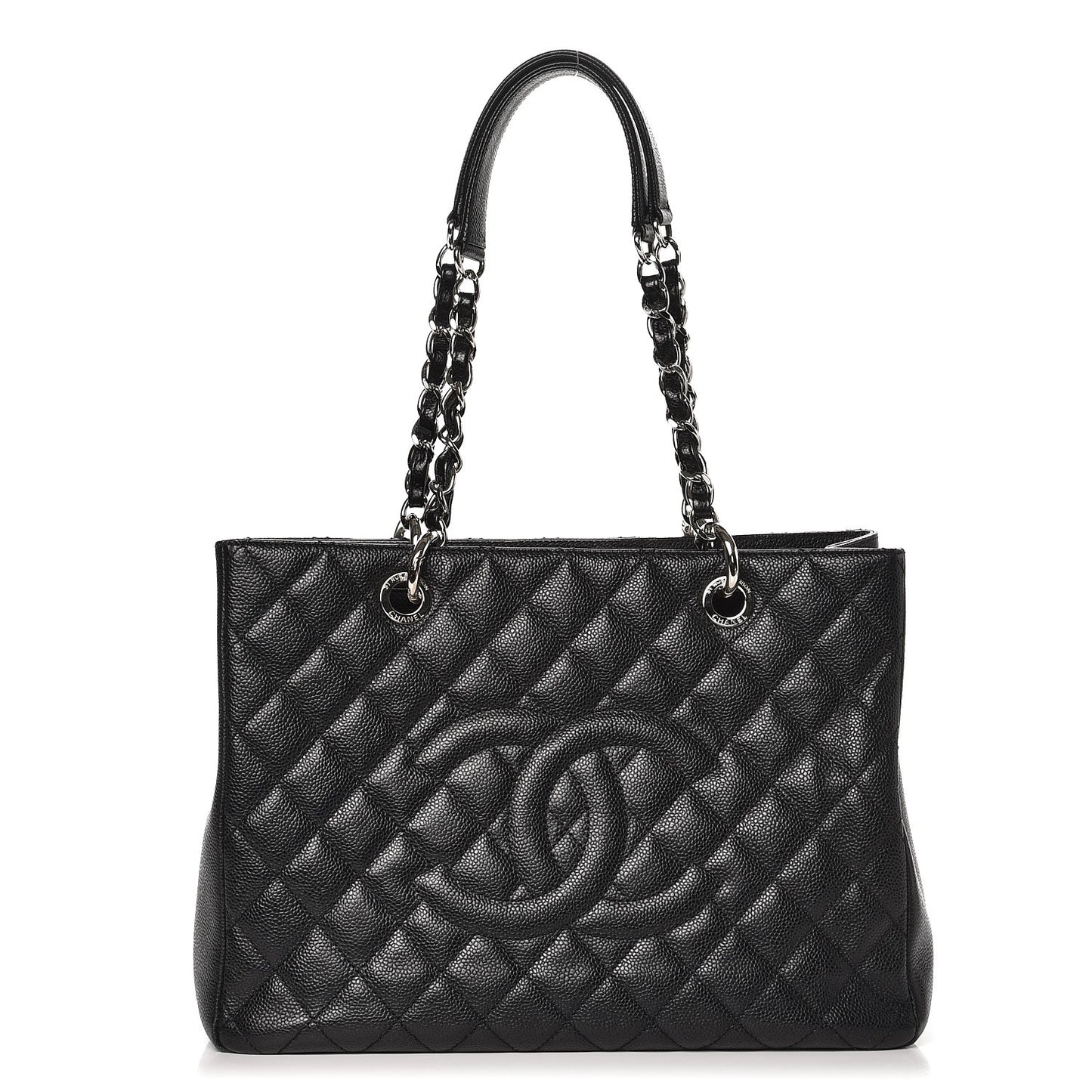 Caviar Quilted Grand Shopping Tote GST Black