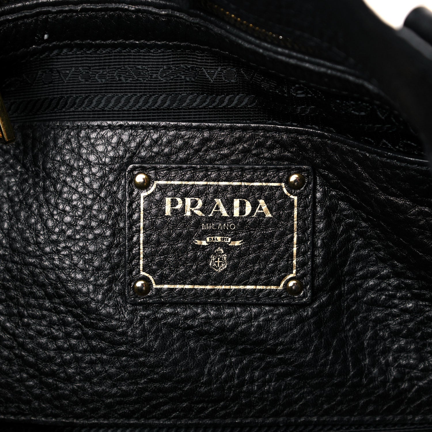 Prada Vitello Daino Side Pocket Tote Black 6 of 25