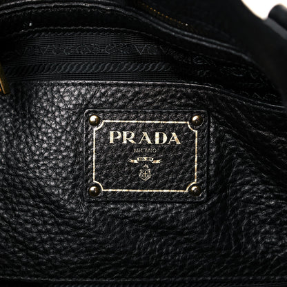 Prada Vitello Daino Side Pocket Tote Black 6 of 25