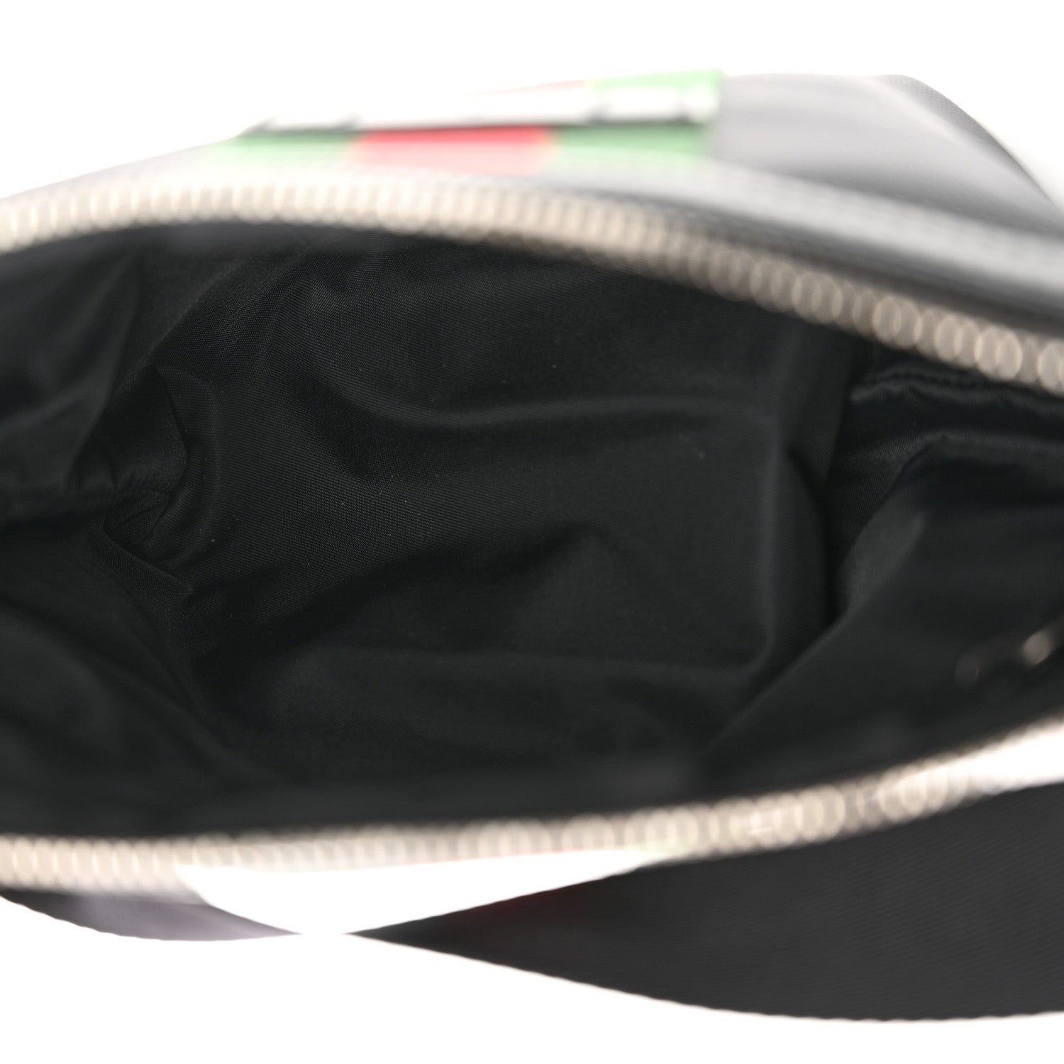 Gucci Techno Canvas Selleria Calfskin Web Small Flat Messenger Bag Black 5 of 11