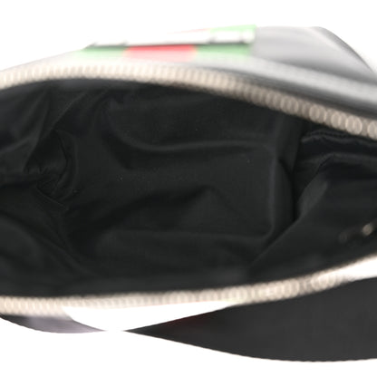 Gucci Techno Canvas Selleria Calfskin Web Small Flat Messenger Bag Black 5 of 11